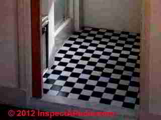 Mosaic tile © D Friedman at InspectApedia.com 