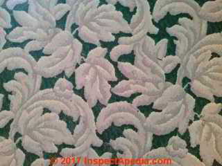 Floral Pattern Sheet Flooring or Linoleum (C) InspectApedia.com 