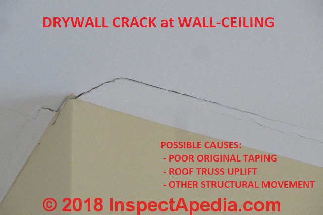 drywall tape separating from ceiling