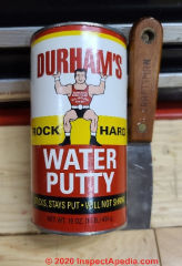 Durham's Water Putty hole filler - cited & discussed at InspectApedia.com