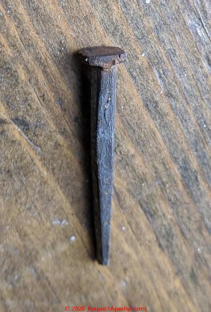 1” OLD Square NAILS 25 REAL 1850’s vintage rusty patina 3/16” large head BRADS 