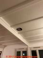 Fiberboard wood cellulose ceiling panels (C) InspectApedia.com AM