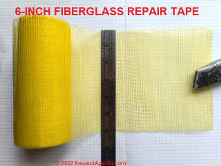 Fiberglass roof repair tape (C) Daniel Friedman at InspectApedia.com