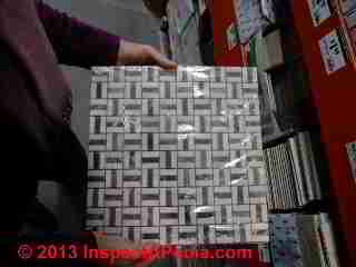 Mosaic tile © D Friedman at InspectApedia.com 