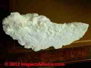 Demilec open celled 1/2 lb foam insulation © D Friedman at InspectApedia.com 