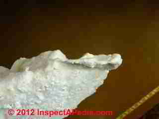 Demilec open celled 1/2 lb foam insulation © D Friedman at InspectApedia.com 