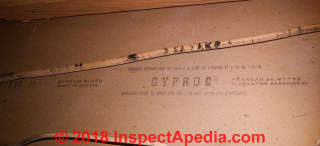 Canadian Gyproc gypsum board drywall (C) Inspectapedia.com Garcia