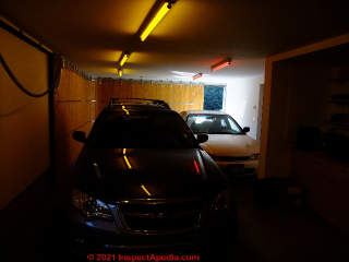 Horizontal sliding garage door or gate automatic operator in a Minneapolis garage (C) Daniel Friedman at InspectApedia.com