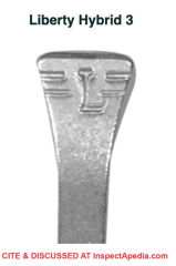 Liberty Horseshoe Nail identification key - cited & discussed at InspectApedia.com