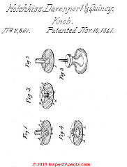 Hotchkiss Davenport & Quincy door knob patent 1841 (C) Inspectapedia..com
