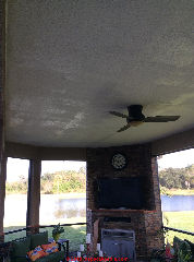 Stains on ceiling of Lanai porch in Florida (C) InspectApedia.com Dave