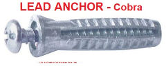Lead anchor wall anchor by Cobra, cited & discussed at InspectApedia.com