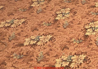 Linoleum rug - does not contain asbestos (C) InspectApedia.com Christine