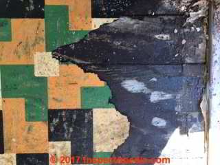 Linoleum with asphalt like backer - does it contain asbestos? (C) InspectApedia.com