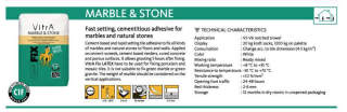 Marble or stone tile adhesive from VitraFix at InspectApedia.com