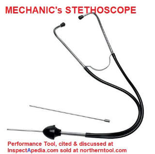 Mechanic's stethoscope can pinpoint noise sources including in floors (C) InspectApedia.com northerntool.com