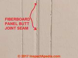 Gouged Nu-Wood fiberboard panel repair (C) InspectApedia BJ