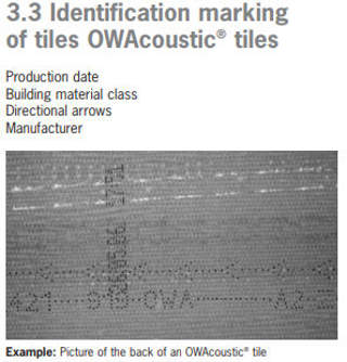 OWA Ceiling tile identification (C) InspectApedia.com M.G.
