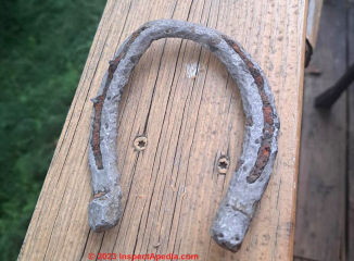 Old horseshoe from Arkansas farm (C) InspectApedia.com Justin