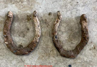 Buried plow horse heel cogs (C) InspectApedia.com Dlf824