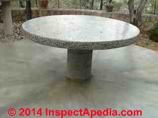 Concrete table with bottle glass inclusions, high gloss polish (C) Daniel Friedman Perason Murphy