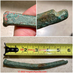 Portland Maine found bronze spike (C) InspectApedia.com St
