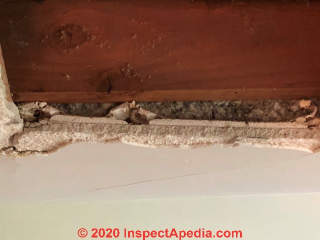 Rock lath plaster ceiling in a 1962 home (C) InspectApedia.com  KayK