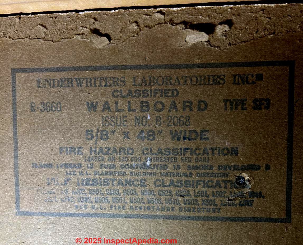 Type SF3 R-3660 Wallboard Issue No. G-2068, ca 1978-1980 (C) InspectApedia.com Cortez