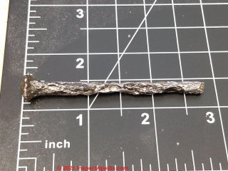 Antique nail, Santa Cruz CA Wienerschnitzel plot (C) InspectApedia.com Wolfe