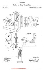 Somerby's wrought nail making machine patent that could make horsesho nails, US Patent No. 1,477 at InspectApedia.com
