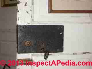 Antique door hardware, Suffolk Resolves House 1774 latch © Daniel Friedman