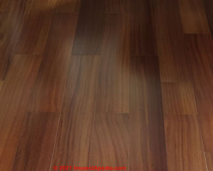 Brazilian teak wood flooring, pre-finished - at InspectApedia.com