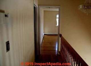 Parallel dark stains on walls that are just shadows (C) InspectApedia.com reader photo