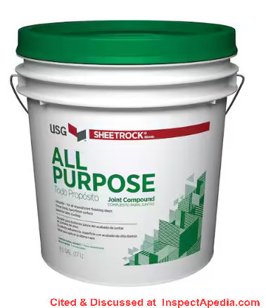 USG All Purpose Joint Compound ingredients or composition discussed and cited at InspectApedia.com