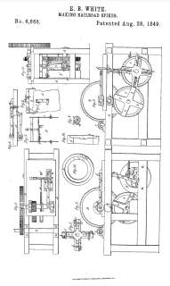 White railroad spike patent 1849 cited & discussed at InspectApedia.com