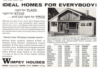 Wimpey home advertisement 1959 at InspectApedia.com
