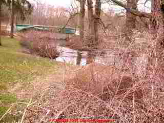 Photograph of  an oil tank floating up out of the ground after area flooding