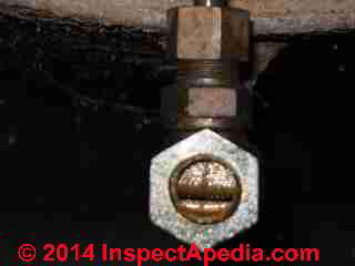 Oil tank valve orifice in closed position (C) InspectAPedia