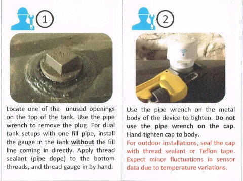Instructions for installing the Smart Oil Gauge onto the oil tank - cited & discussed at InspectApedia.com