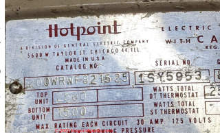 1950s Hotpoint water heater (C) InspectApedia.com Tom