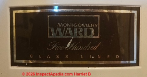 1970 Wards Signature 500 Electric Water Heater (C) InspectApedia.com HB