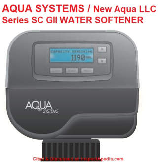 Aqua Systems Series SC GII Water Softener Control - cited & discussed at InspectApedia.com