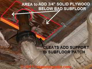 Area to add support below bad subfloor under leaky toilet (C) Daniel Friedman