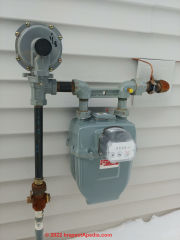Municipal Gas Meter for northern Minnesota home (C) Inspectapedia A Church