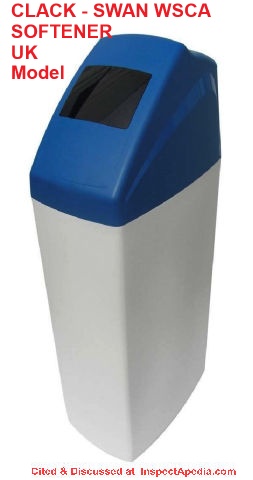 Clack WSC 1 Water Softener UK Model at fountainwatersofteners.co.uk cited & discussed at InspectApedia.com