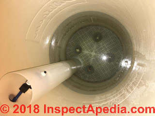 Culligan water softener brine tank, empty (C) InspectApedia.com David