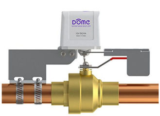 Dome leak detector and main water shutoff valve cited at InspectApedia.com