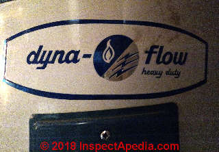 Dyna-Flow water heater, American Appliance Mfg. (C) InspectApedia.com E