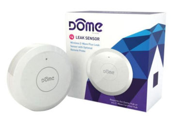 Elexa Dome leak detector & alarm - discussed at InspectApedia.com