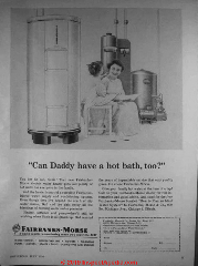 Fairbanks Morse Water Heater advertisement (C) InspectApedia.com